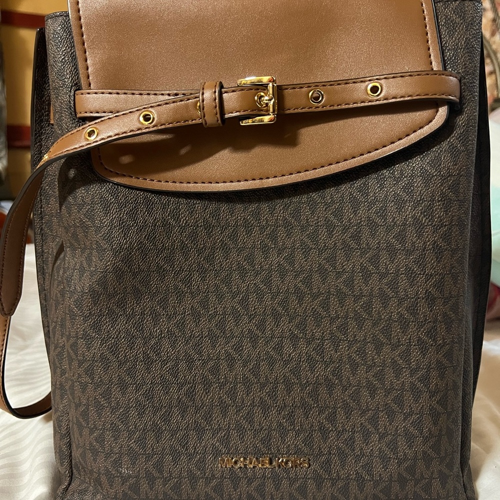 Michael Kors Emilia Medium Tan and Brown Women’s Backpack